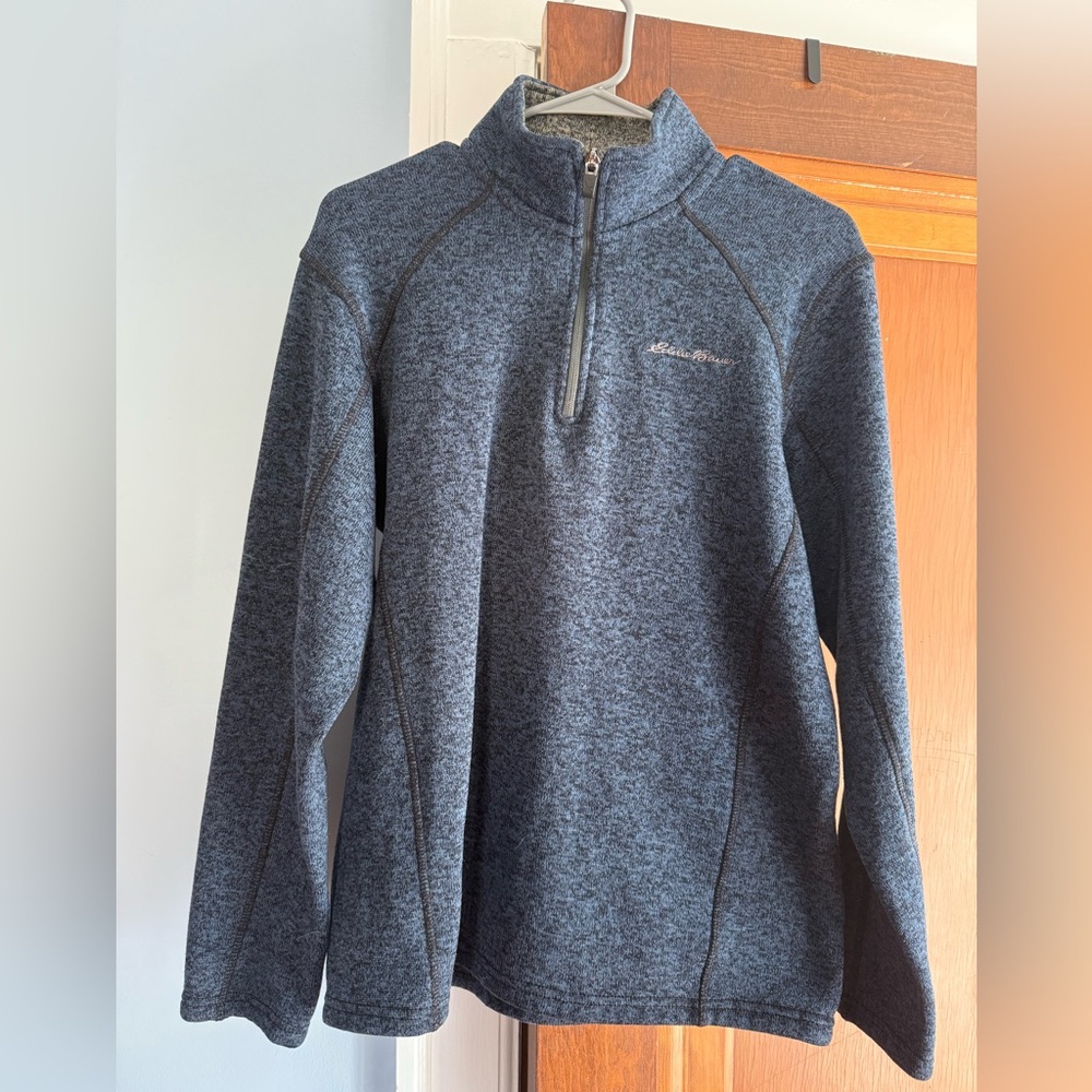 Eddie Bauer Men’s Blue Quarter-Zip Pullover
